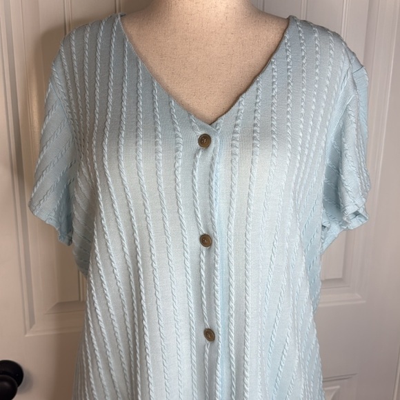 Weatherproof Vintage Women's Lightweight Tie Front V-Neck Shirt Top XXL - Picture 4 of 10